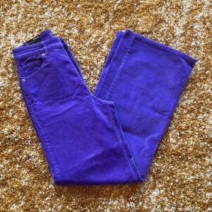 NWT H&M Divided Women's Size 6 38 Purple Corduroy Pants Wide High Waist Stretch